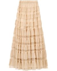 AllSaints - Tulle Ruffled Aude Maxi Skirt - Lyst