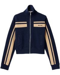 Miu Miu - Crochet Zip-Up Cardigan - Lyst