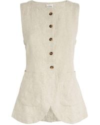 Posse - Linen Button-up Emma Vest - Lyst
