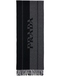 Prada - Wool Logo Scarf - Lyst