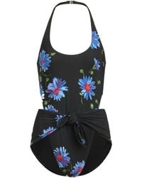 Alaïa - Floral Front Knot Swimsuit - Lyst