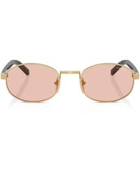 Prada - Metal Oval Sunglasses - Lyst