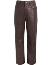 sunflower - Leather Wide Twist Trousers - Lyst