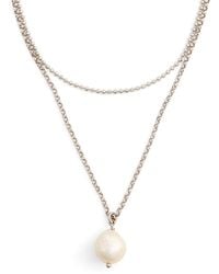 Giorgio Armani - Sterling Silver And Pearl Chain Necklace - Lyst