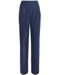 Huishan Zhang - Chambray Lucian Wide-Leg Trousers - Lyst