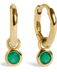 Monica Vinader - Vermeil And Onyx May Birthstone Huggie Earrings - Lyst