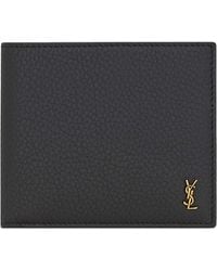 Saint Laurent - Leather Cassandre Bifold Wallet - Lyst
