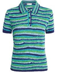 Tory Burch - Knitted Stripe Polo Shirt - Lyst