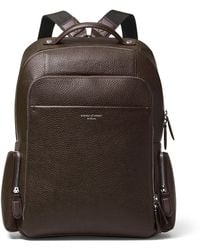 Aspinal of London - Pebbled Leather Reporter Zipped Backpack - Lyst