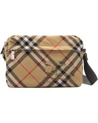 Burberry - Small Canvas Check Cross-Body Bag - Lyst