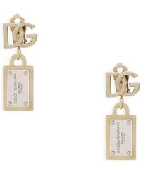 Dolce & Gabbana - Logo-Plaque Clip-On Earrings - Lyst