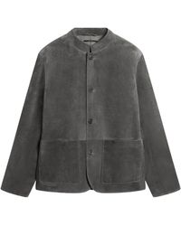 dunhill - Leather Mandarin-Collar Jacket - Lyst