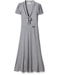 Miu Miu - Silk Jersey Midi Dress - Lyst