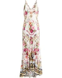 CAMILLA - Silk Printed Slip Dress - Lyst