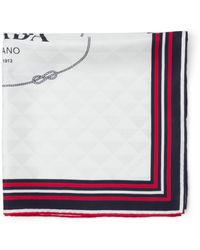 Prada - Silk Twill Jacquard Scarf - Lyst