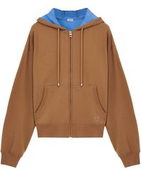 Loewe - Cotton-Blend Anagram-Detail Hoodie - Lyst