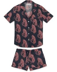 Desmond & Dempsey - Tiger Printed Organic Cotton Pajama Set - Lyst