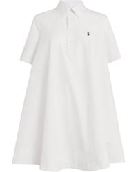 Polo Ralph Lauren - Cotton Babydoll Mini Shirt Dress - Lyst
