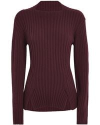 Victoria Beckham - Wool-Cashmere Ribbed Sweater - Lyst