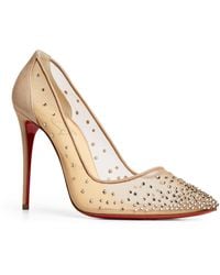 Christian Louboutin - Follies Strass Suede Pumps 100 - Lyst