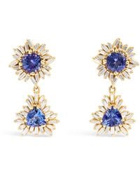 Suzanne Kalan - Diamond And Sapphire One Of A Kind Drop Earrings - Lyst