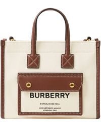 Burberry - Mini Canvas Tote Bag - Lyst