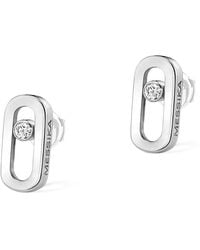 Messika - White Gold And Diamond Move Uno Earrings - Lyst