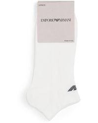 Emporio Armani - Cotton-Blend Logo Trainer Socks - Lyst