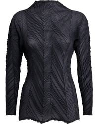 Issey Miyake - Zigzag Pleats High-Neck Top - Lyst