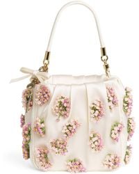 Self-Portrait - Satin Beaded Top-Handle Bag - Lyst