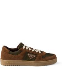 Prada - Suede And Re-Nylon Downtown Sneakers - Lyst