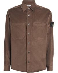 Stone Island - Cotton Corduroy Compass Overshirt - Lyst