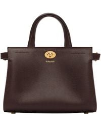 Burberry - Mini Leather Cotswolds Check Tote Bag - Lyst