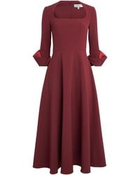 Safiyaa - Crepe A-Line Midi Dress - Lyst