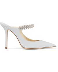 jimmy choo bing 100mm glitter leather mules