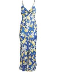 Claudie Pierlot - Satin Floral Maxi Dress - Lyst