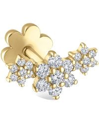 Maria Tash - Three Flower Garland Diamond Threaded Stud Earring - Lyst
