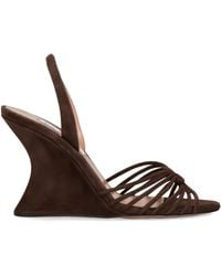 Aquazzura - Suede Serenity Wedge Sandals 95 - Lyst