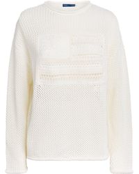 Polo Ralph Lauren - Cotton Open-Work American Flag Sweater - Lyst