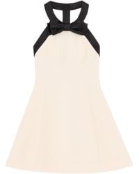 Valentino - Wool-Silk Crepe Halterneck Mini Dress - Lyst