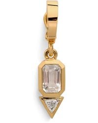 Azlee - Moonstone And Diamond June Charm - Lyst