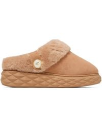 Jimmy Choo - Diamond Maxi Suede-Shearling Mules - Lyst