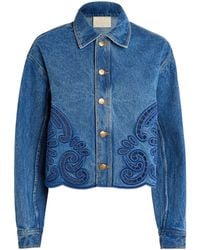 Ulla Johnson - Eyelet Bobbi Denim Jacket - Lyst