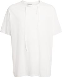 Yohji Yamamoto - Cotton Button-Detail T-Shirt - Lyst