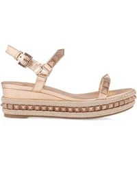 Christian Louboutin - Pyraclou Embellished Wedge Sandals 60 - Lyst