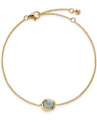 Monica Vinader - Vermeil And Aquamarine Odyssey Gemstone Chain Bracelet - Lyst