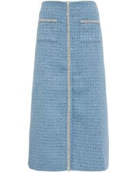Maje - Tweed Sequinned Midi Skirt - Lyst