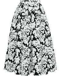 Alexander McQueen - Brocade Print Pleated Midi Skirt - Lyst