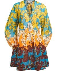 ALÉMAIS - Cotton-Silk Floral Splice Mini Dress - Lyst