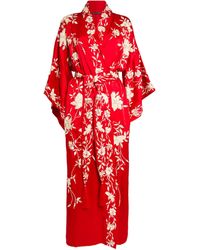 Natori - Silk Embroidered Kimono Robe - Lyst